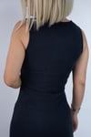 6755 BİSİKLET YAKA, KOLSUZ, PARÇALI, MODAL ELBİSE