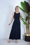 6755 BİSİKLET YAKA, KOLSUZ, PARÇALI, MODAL ELBİSE