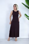 6755 BİSİKLET YAKA, KOLSUZ, PARÇALI, MODAL ELBİSE