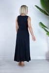6755 BİSİKLET YAKA, KOLSUZ, PARÇALI, MODAL ELBİSE