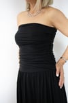 7236 DRAPELİ, STRAPLEZ, MODAL ELBİSE