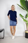 731 BİSİKLET YAKA, ARKA DAMLA DETAY, MERSERİZE BLUZ
