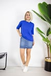 731 BİSİKLET YAKA, ARKA DAMLA DETAY, MERSERİZE BLUZ