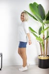 731 BİSİKLET YAKA, ARKA DAMLA DETAY, MERSERİZE BLUZ