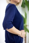 731 BİSİKLET YAKA, ARKA DAMLA DETAY, MERSERİZE BLUZ