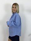 7435 Yaka Kuşaklı, Gizli Patlı, Çizgili, Boyfriend Gömlek