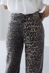 7613 LEOPAR WİDE LEG JEAN PANTOLON