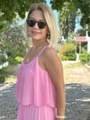 778 ÇİFT KAT PİLELİ, ASKILI, ŞİFON ELBİSE