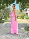 778 ÇİFT KAT PİLELİ, ASKILI, ŞİFON ELBİSE