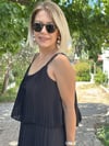 778 ÇİFT KAT PİLELİ, ASKILI, ŞİFON ELBİSE
