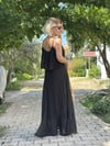778 ÇİFT KAT PİLELİ, ASKILI, ŞİFON ELBİSE