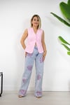 7937 WIDE LEG, SIVAMA GÜL TAŞ DETAYLI JEAN