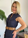 8100 KOLSUZ KEMERLİ CEPLİ ELBİSE