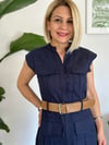 8100 KOLSUZ KEMERLİ CEPLİ ELBİSE