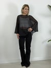 8156 Yarasa Kol, Bisiklet Yaka, Şifon Bluz