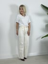 8158 Zincir Kemerli, Ön Mini Cep Detay, Wide Leg Jean