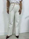 8158 Zincir Kemerli, Ön Mini Cep Detay, Wide Leg Jean