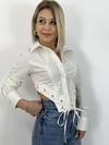 8193 Kuş Gözü Detay, Bel Dekolteli, Tasarım Gömlek
