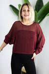 8432 KAYIK YAKA, UZUN KOL, SİMLİ, FİLE BLUZ