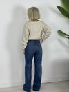 901 ÇİFT DÜĞMELİ, MİNİ CEP VE PAÇA DETAY, WİDE LEG JEAN