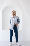 9031 KOLLARI JEAN GARNİ ÇİZGİLİ GÖMLEK