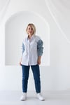 9031 KOLLARI JEAN GARNİ ÇİZGİLİ GÖMLEK