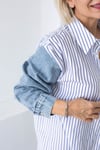 9031 KOLLARI JEAN GARNİ ÇİZGİLİ GÖMLEK