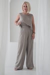 9161 SATEN KOLSUZ BLUZ PANTOLON TAKIM