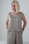 9161 SATEN KOLSUZ BLUZ PANTOLON TAKIM