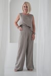 9161 SATEN KOLSUZ BLUZ PANTOLON TAKIM