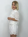 9549 Kısa Kol Gömlekli, Güpürlü,Şortlu, Pamuk Takım