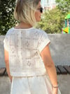 9711 DANTEL, BİSİKLET YAKA, CROP BLUZ
