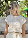 9711 DANTEL, BİSİKLET YAKA, CROP BLUZ