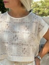 9711 DANTEL, BİSİKLET YAKA, CROP BLUZ