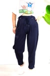 9727 BEL LASTİKLİ, PİLELİ, BAĞCIKLI BALON JEAN PANTOLON