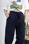 9727 BEL LASTİKLİ, PİLELİ, BAĞCIKLI BALON JEAN PANTOLON