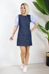 9903 KOL POPLİN DETAY, CEPLİ, JEAN ELBİSE