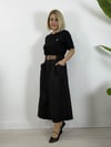 9929 Bel Lastikli ve Kemer Aksesuarlı, Cepli, Poplin Etek