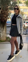PİLİSELİ KEMERLİ ŞORT ETEK 5196