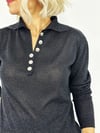 ZR65 POLO YAKA, DÜĞME DETAY, SİMLİ BLUZ