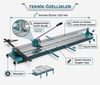 Eurostar HF16122 Profesyonel Seramik ve Granit Kesme Makinası 1220 mm