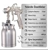 Spraytech 212ST.LN Leon Alt Depolu Havalı Boya Tabancası - Profesyonel Seri