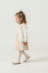 Miniksen Kız Bebek Çiçek Nakışlı Triko Ceketli Elbise-02225