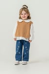 Miniksen Kız Bebek Poplin-Triko Kumaş Üçlü Takım-02205