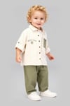 Tuffy Golden Trees Baskılı Erkek Bebek Dokuma Üçlü Takım-03755