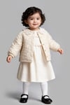 Tuffy Keten Jakarlı Kız Bebek Mikro Ceketli Elbise-02245