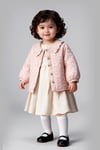 Tuffy Keten Jakarlı Kız Bebek Mikro Ceketli Elbise-02245