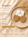 Bej Yaprak Küpe