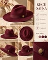 Bordo,Keçe Fötr Şapka