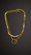 İthal Ezme Taş Gold Kolye